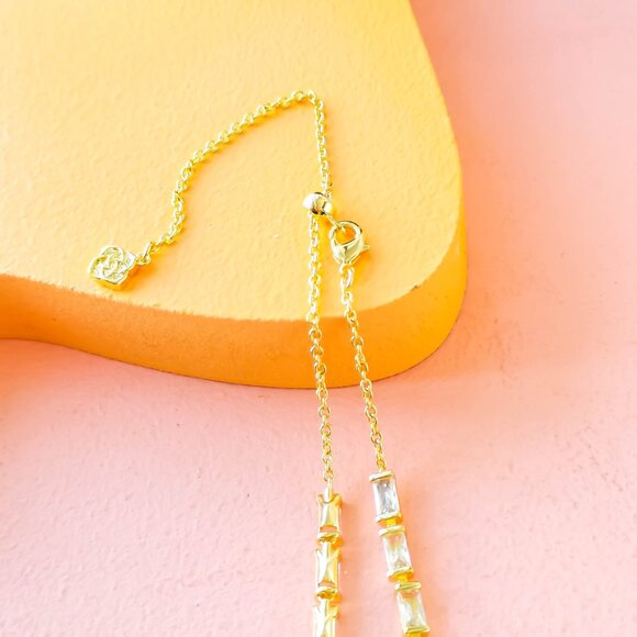 Kendra Scott - Juliette White Crystal Gold Strand Necklace - NEW - Picture 3 of 3